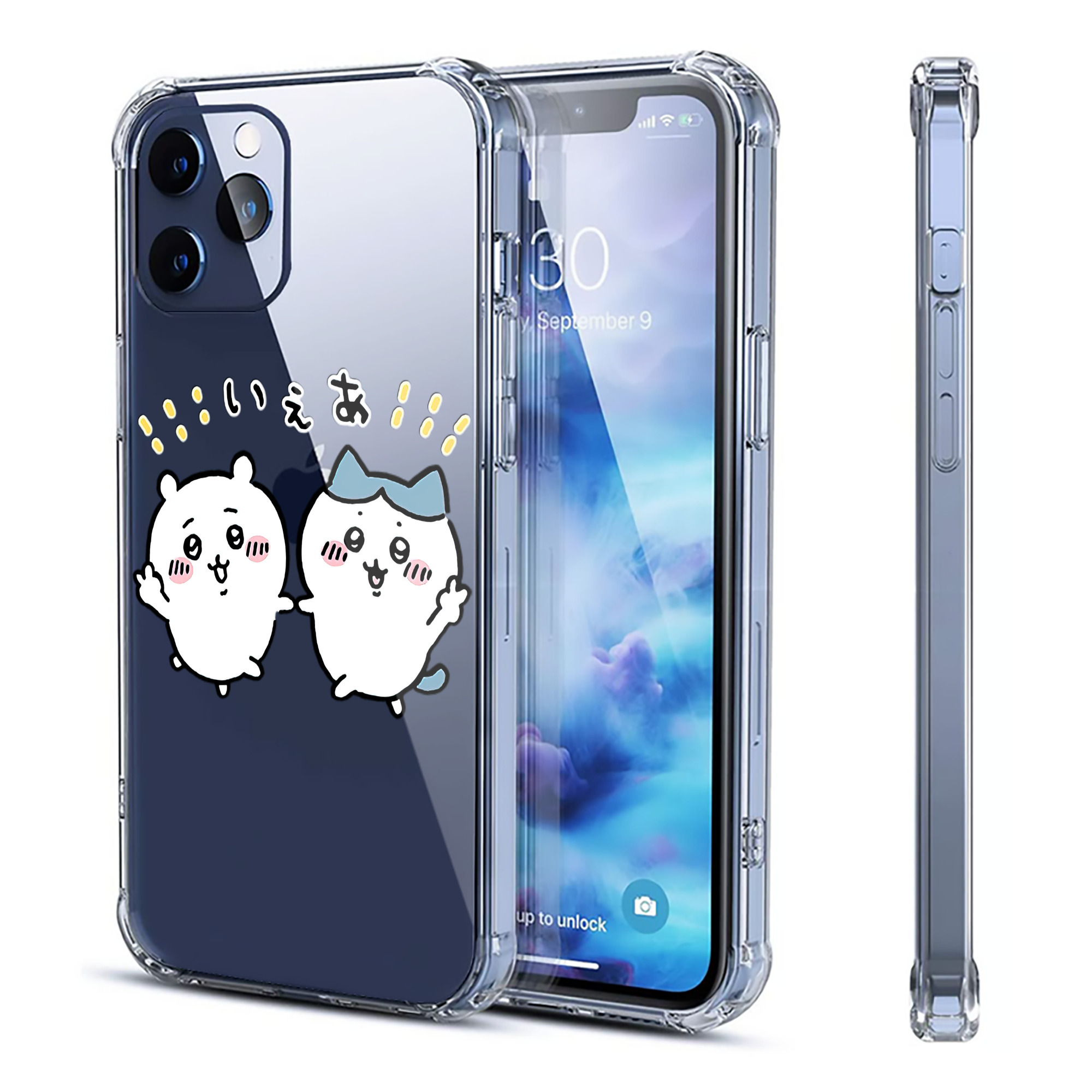 （画像用） ちいかわ ハチワレ Chii-kawa hachiware 【iPhone 12シリーズ対応】透明スマホケース（クリアソフトケース）